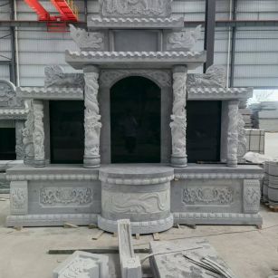 台州 芝麻灰高档墓碑，土墓，可定制