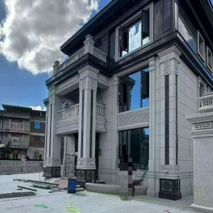 台州 别墅干挂，芝麻白与芝麻黑完美配合