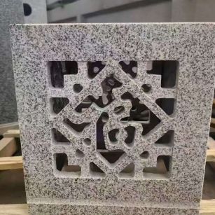 台州 芝麻白花岗岩镂空雕花灯笼