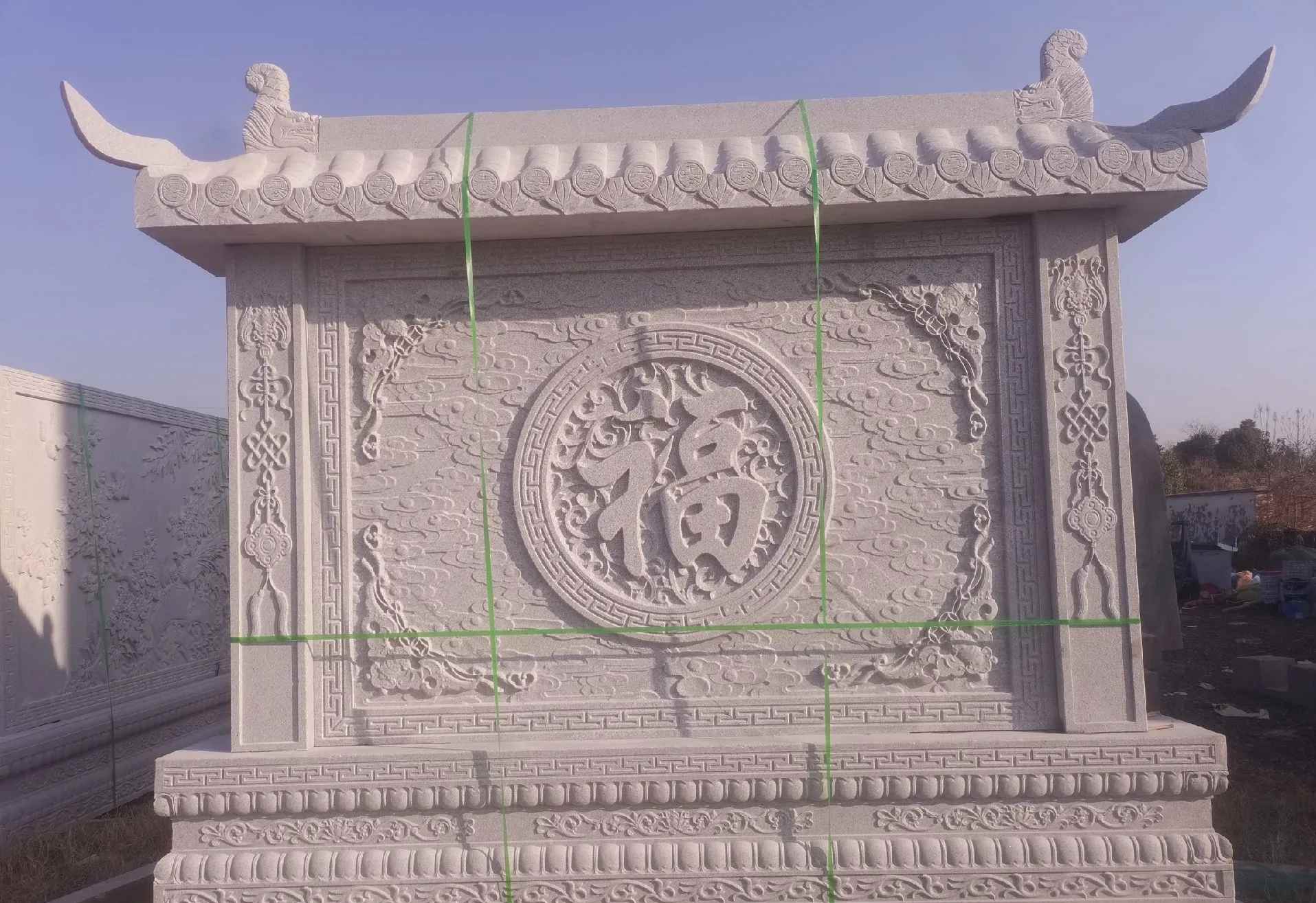 台州 芝麻白花岗岩屏风，照壁，影壁